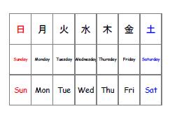 一週間のうた 一週間の表 英 日 けこりん英語教室 児童 小学校英語 幼児 子供英会話教材